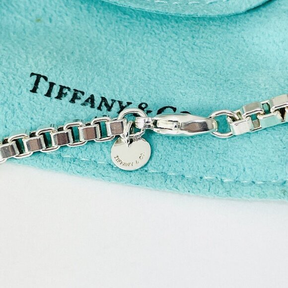 20” Tiffany & Co Venetian Box Link Necklace Chain in Sterling Silver - Picture 5 of 6